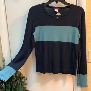 J. Crew navy long sleeve crew neck tee size L-new!